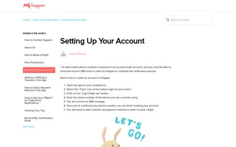 Setting Up Your Account – Hopper