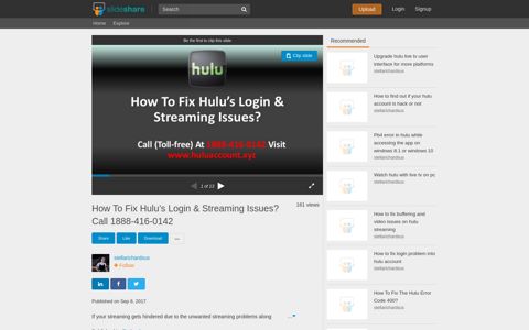 How To Fix Hulu's Login & Streaming Issues? Call 1888-416 ...