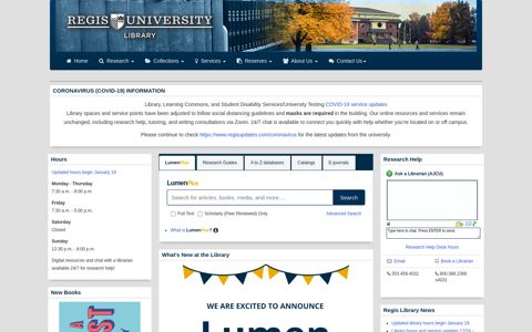 Welcome - Welcome to the Library - Guides at Regis University