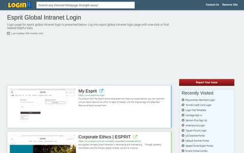 Esprit Global Intranet Login - Reach Desired Login Page of ...