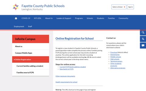 Pupil Personnel / Online Registration