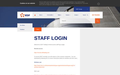 Staff Login - EDF