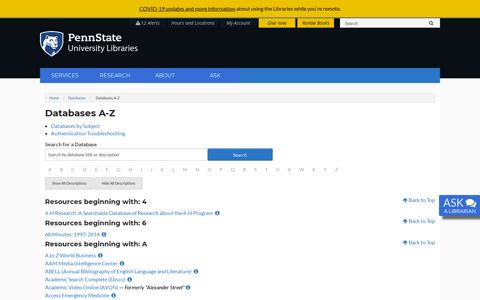Databases A-Z | Penn State University Libraries