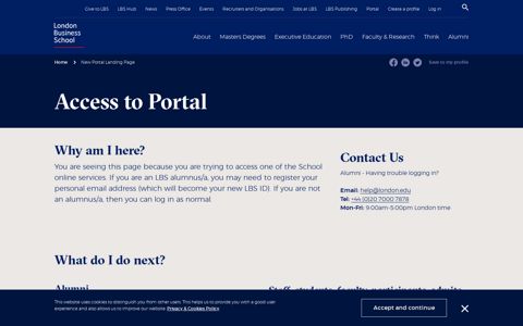 New Portal Landing Page | London Business School