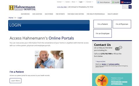 Login | Hahnemann University Hospital
