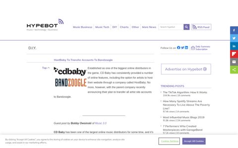 HostBaby To Transfer Accounts To Bandzoogle - Hypebot