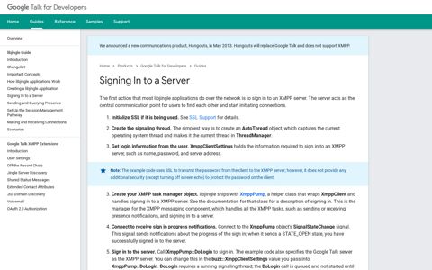 Signing In to a Server | Google Talk for Developers