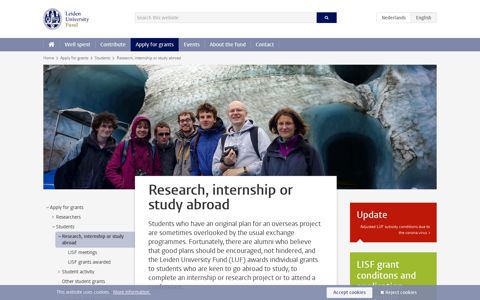Research, internship or study abroad - Leiden University Fund