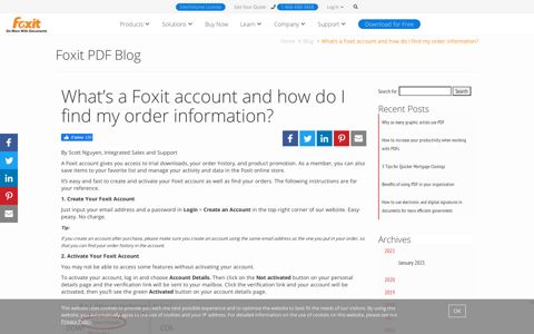 What's a Foxit account and how do I find my order information ...