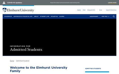 Admitted Students | Elmhurst University