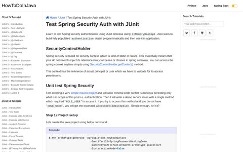 Test Spring Security Auth with JUnit - HowToDoInJava