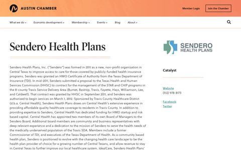 Sendero Health Plans | Austin Chamber of Commerce
