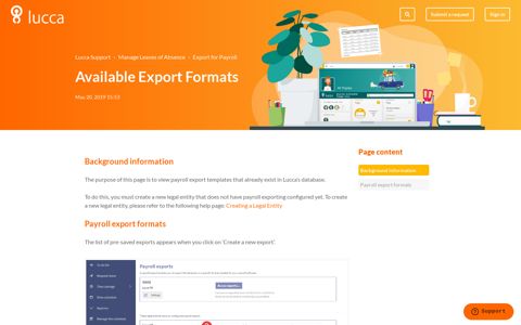 Available Export Formats – Lucca Support