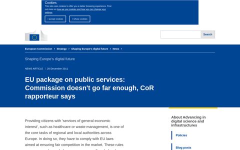 EU package on public services: Commission doesn't go far enough ...