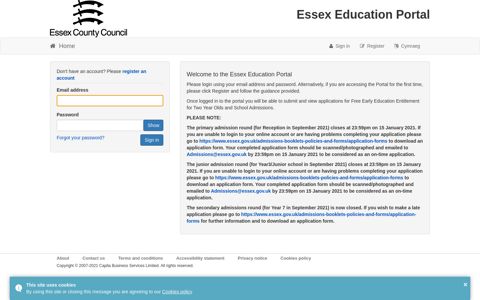 Essex Education Portal - Logon