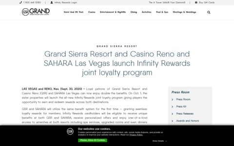 Grand Sierra Resort and Casino Reno and SAHARA Las ...