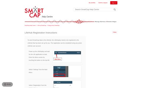 LifeHub Registration Instructions – SmartCap Help Centre