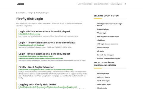 Firefly Bisb Login | Allgemeine Informationen zur Anmeldung