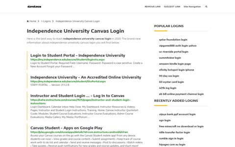 Independence University Canvas Login ❤️ One Click Access
