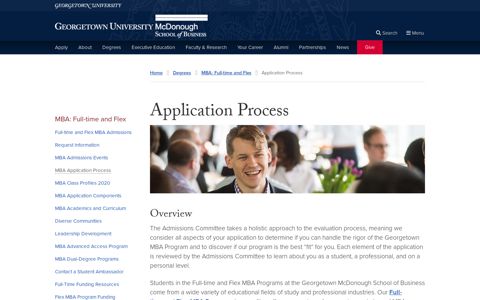 MBA Application Process - Georgetown University
