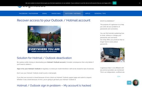Recover access to your Outlook / Hotmail account | Login Issue