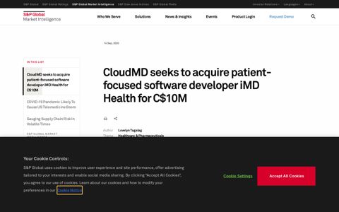 CloudMD seeks to acquire patient-focused software developer ...