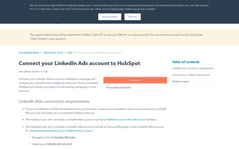 Connect your LinkedIn Ads account to HubSpot