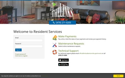 Login to The Links at Bentonville Resident Services - RENTCafe