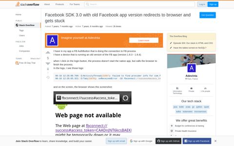 Facebook SDK 3.0 with old Facebook app version redirects to ...