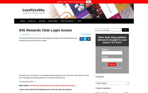 IHG Rewards Club Login Issues - LoyaltyLobby