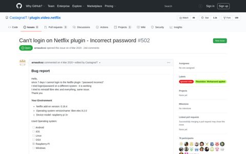 Can't login on Netflix plugin - Incorrect password · Issue #502 ...
