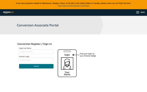 Conversion Associate Portal - Amazon High Volume Hiring