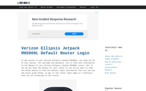 Verizon Ellipsis Jetpack MHS900L - Default login IP, default ...
