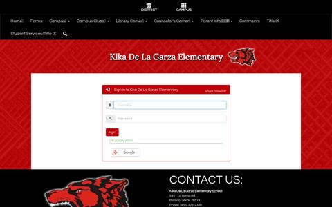 Site Administration Login - Kika De La Garza Elementary