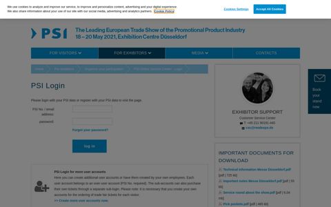 PSI Online Service Center - Login - PSI Messe