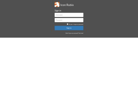 Welcome to Icon Rubix! Please sign in.
