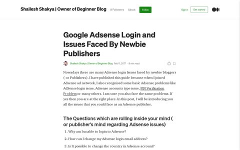 Google Adsense Login and Issues Faced By Newbie ...