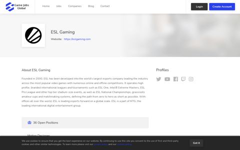 ESL Gaming Careers, Jobs & Company Profile | Game Jobs ...