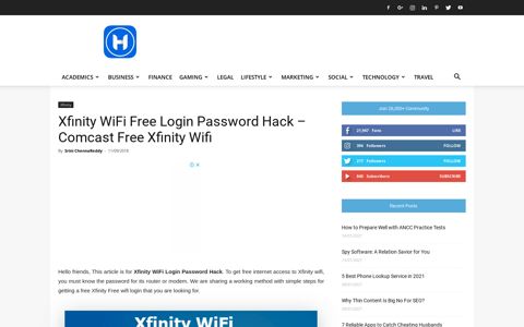 Xfinity WiFi Login Password - Free Xfinity UserName and ...