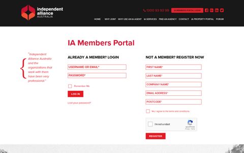 IA Members Portal Login - Independent Alliance Australia