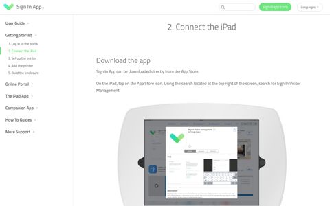 2. Connect the iPad | Sign In App User Guide