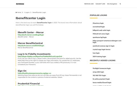 Ibenefitcenter Login ❤️ One Click Access