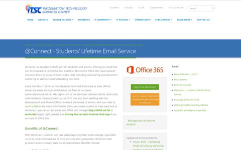 @Connect - Students' Lifetime Email Service | ITSC