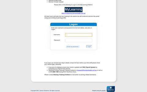 E-Learning Portal - Ramsay eLearning - Janison