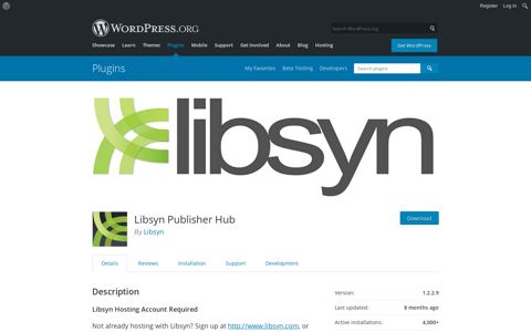 Libsyn Publisher Hub – WordPress plugin | WordPress.org