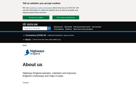 About us - Highways England - GOV.UK