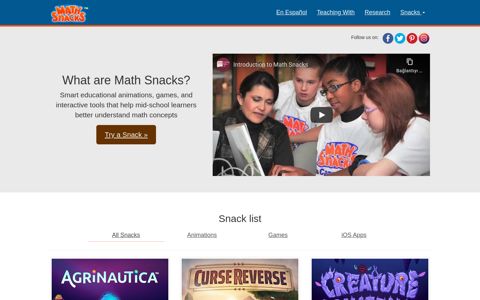 Math Snacks (Learning Games Lab)