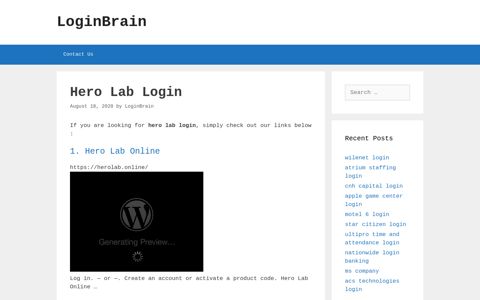 hero lab login - LoginBrain