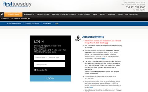 Student Login - First Tuesday