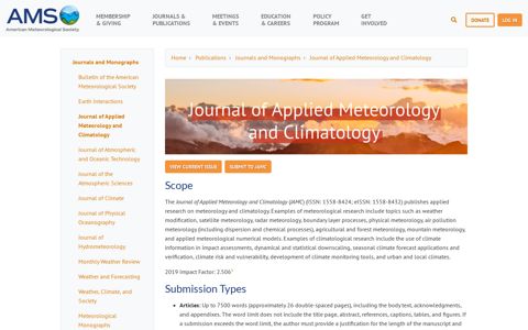 Journal of Applied Meteorology and Climatology - American ...